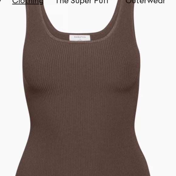 Sculpt Knit Squareneck Mini Dress Aritzia (Babaton)Rich Mocha Brown L - Picture 2 of 16